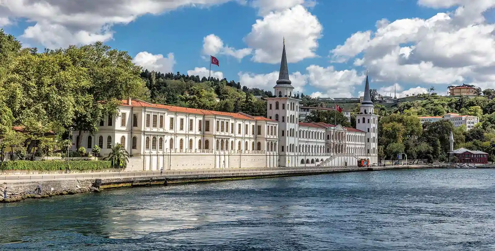 a view of Kuleli Military High School in Çengelköy and the Bosphorus