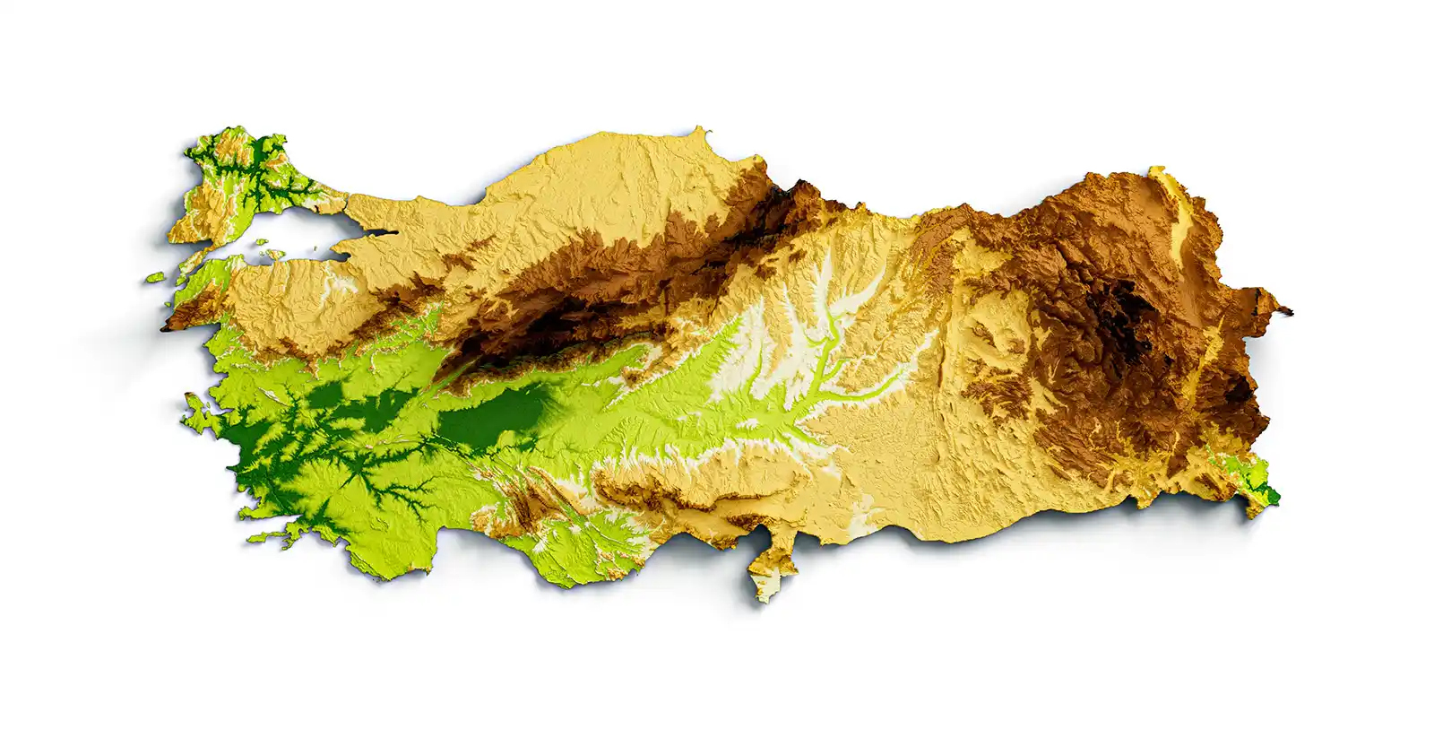 Turkish Geography: Turkey has hundreds of kilometers of mountain chains
