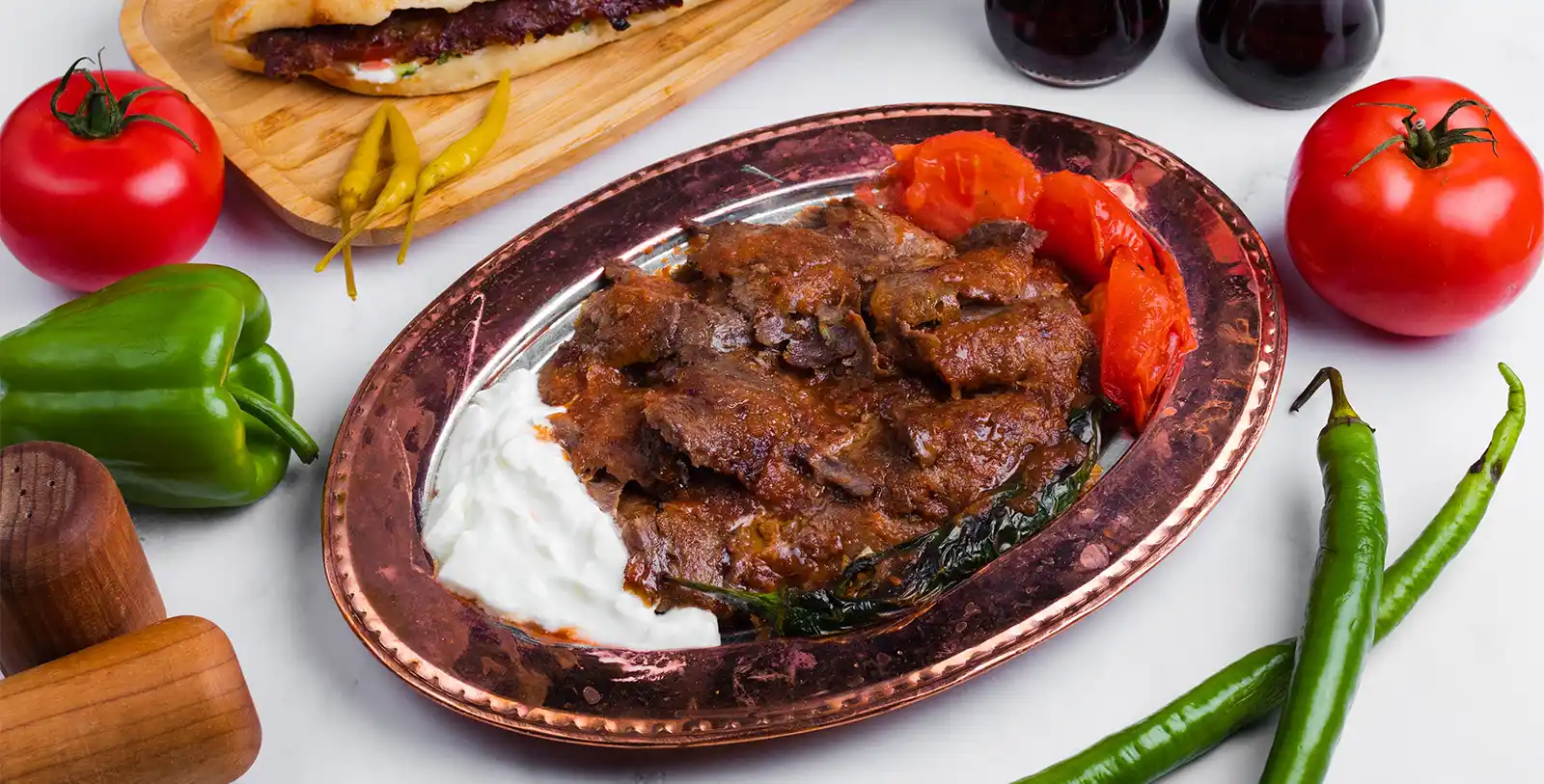 Iskender kebab is a delicious food invented in Bursa