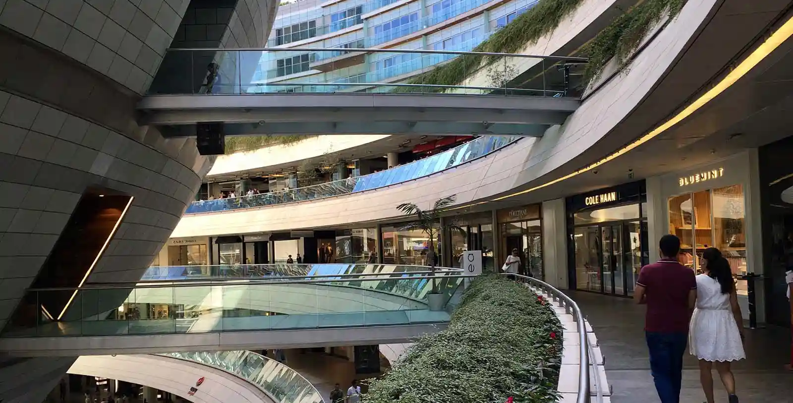 Kanyon shopping center in Levent Istanbul is an upscale mall where you can see a unique architecture and a shape of canyons.